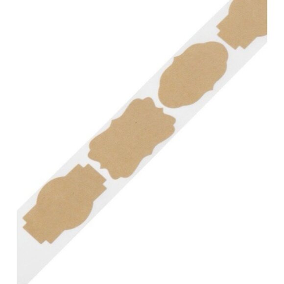 Stickers 500pcs Self-Adhesive Kraft Paper Labels Roll Bakery Home Office NEW - Picture 5 of 5